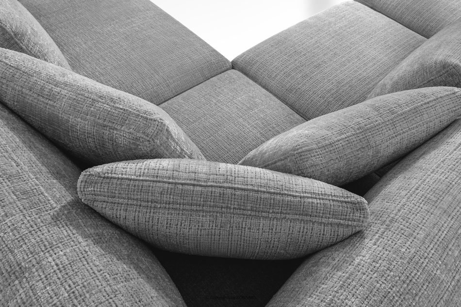 VERUS Mäkká rohová pohovka do obývacej izby šenilová látka pravá tmavo sivá tmavo šedá - obrázok 10