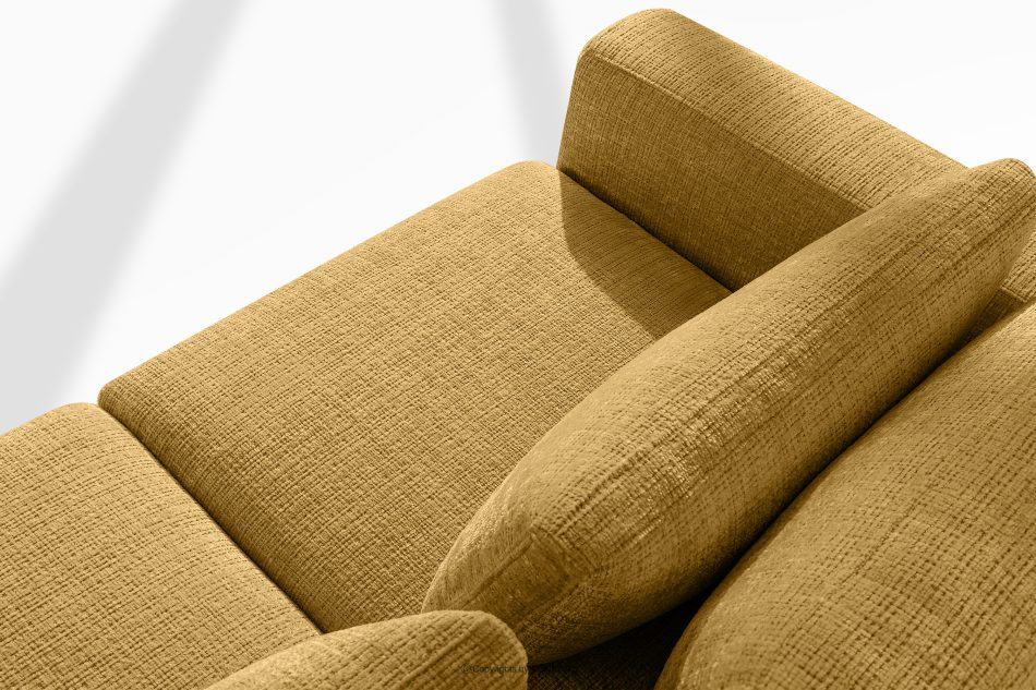 VERUS Mäkká rohová pohovka zšenilová tkanina pravá žltá žltá - obrázok 6