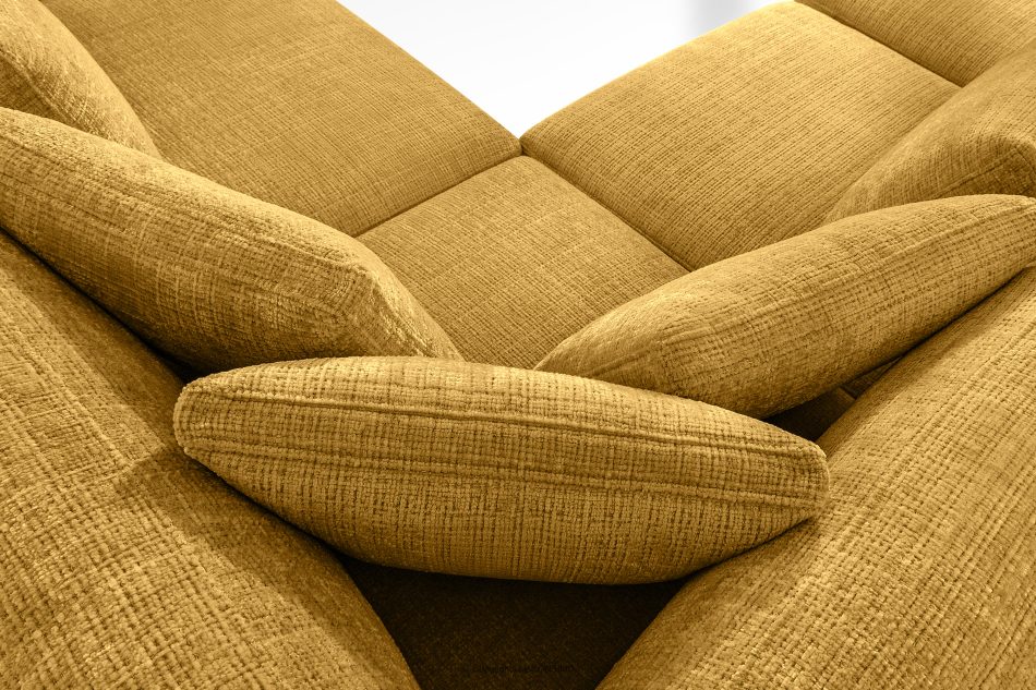 VERUS Mäkká rohová pohovka zšenilová tkanina pravá žltá žltá - obrázok 10