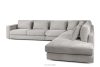 VERUS Veľká pohodlná rohová pohovka do obývacej izby šenilová látka pravá strana svetlo sivá svetlo šedá - obrázok 4