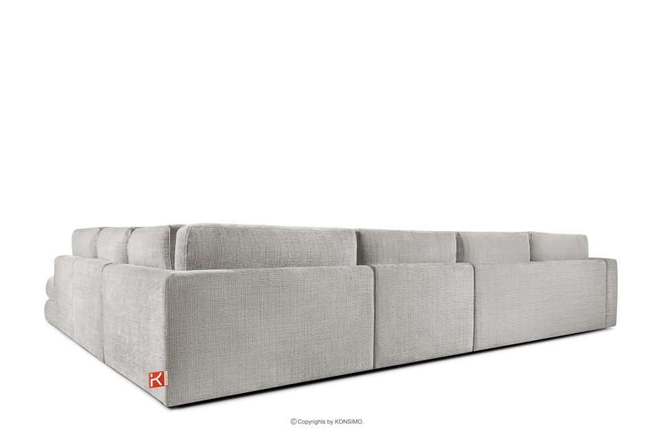 VERUS Veľká pohodlná rohová pohovka do obývacej izby šenilová látka pravá strana svetlo sivá svetlo šedá - obrázok 4