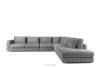 VERUS Veľká pohodlná rohová pohovka do obývacej izby šenilová látka pravá strana tmavo sivá tmavo šedá - obrázok 3