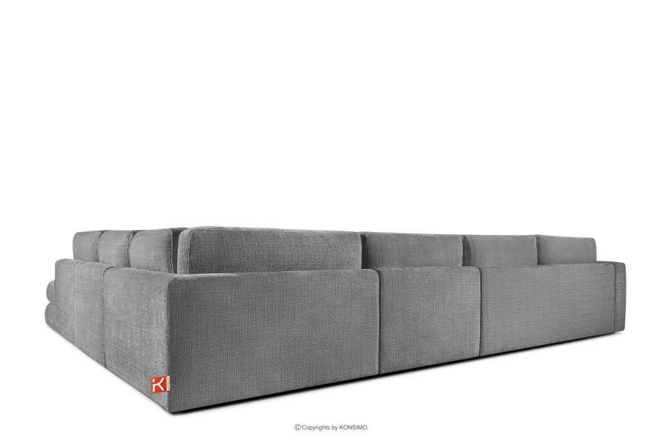 VERUS Veľká pohodlná rohová pohovka do obývacej izby šenilová látka pravá strana tmavo sivá tmavo šedá - obrázok 4