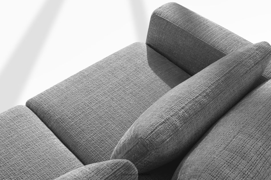 VERUS Veľká pohodlná rohová pohovka do obývacej izby šenilová látka pravá strana tmavo sivá tmavo šedá - obrázok 6