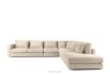 VERUS Veľká pohodlná rohová pohovka do obývacej izby šenilová látka pravá strana krémová krémová - obrázok 3