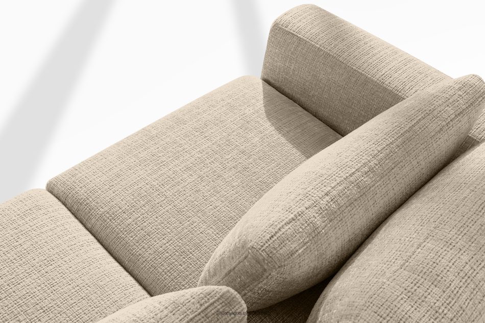 VERUS Veľká pohodlná rohová pohovka do obývacej izby šenilová látka pravá strana krémová krémová - obrázok 6