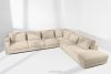 VERUS Veľká pohodlná rohová pohovka do obývacej izby šenilová látka pravá strana krémová krémová - obrázok 19