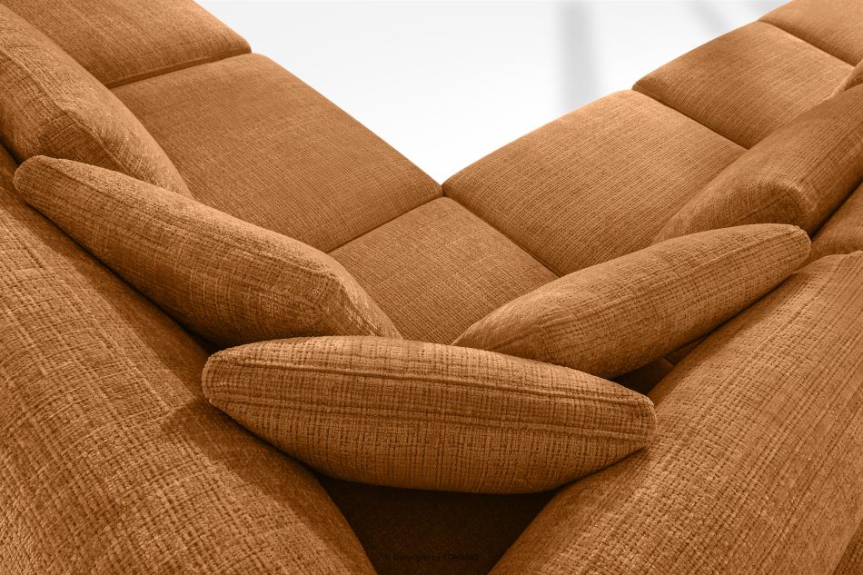 VERUS Veľká pravostranná rohová pohovka do obývacej izby z červenej ženilky červená - obrázok 10