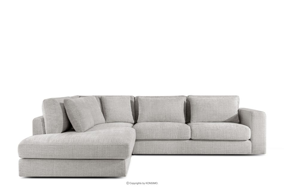 VERUS Veľká rohová pohovka do obývacej izby šenilová látka ľavá svetlo sivá svetlo šedá - obrázok 2