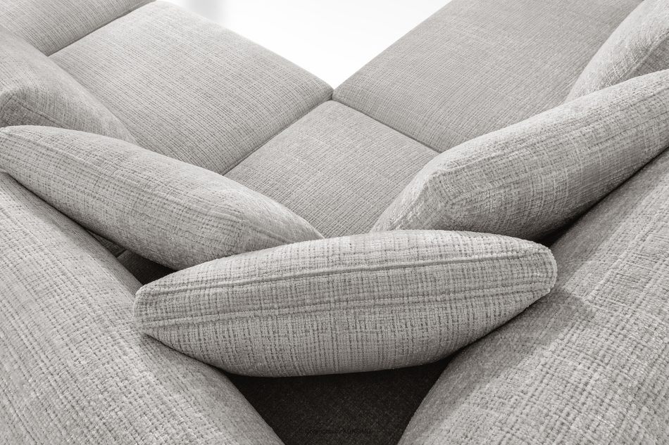 VERUS Veľká rohová pohovka do obývacej izby šenilová látka ľavá svetlo sivá svetlo šedá - obrázok 10