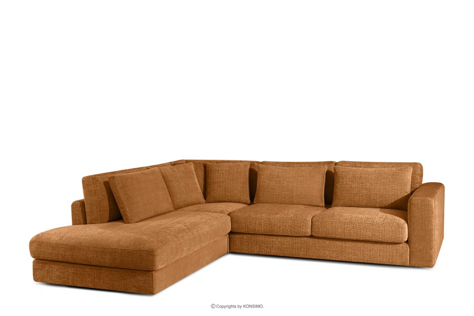 VERUS Veľká rohová sedačka zšenilová tkanina ľavá červená červená - obrázok 0