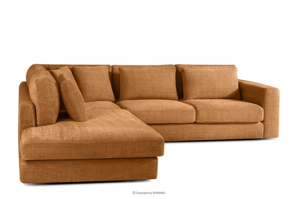 VERUS Veľká rohová sedačka zšenilová tkanina ľavá červená červená - obrázok 3