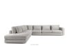 VERUS Veľká pohodlná rohová pohovka do obývacej izby šenilová látka ľavostranná svetlo sivá svetlo šedá - obrázok 3