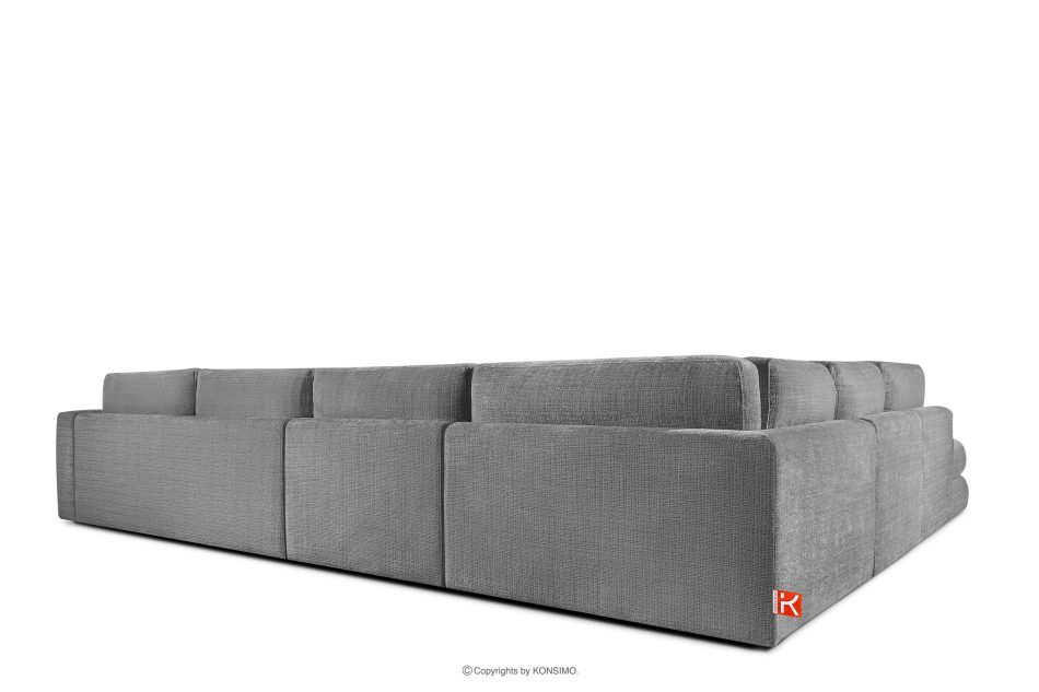 VERUS Veľká pohodlná rohová pohovka do obývacej izby šenilová látka ľavostranná tmavo sivá tmavo šedá - obrázok 4