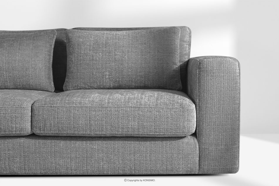 VERUS Veľká pohodlná rohová pohovka do obývacej izby šenilová látka ľavostranná tmavo sivá tmavo šedá - obrázok 5