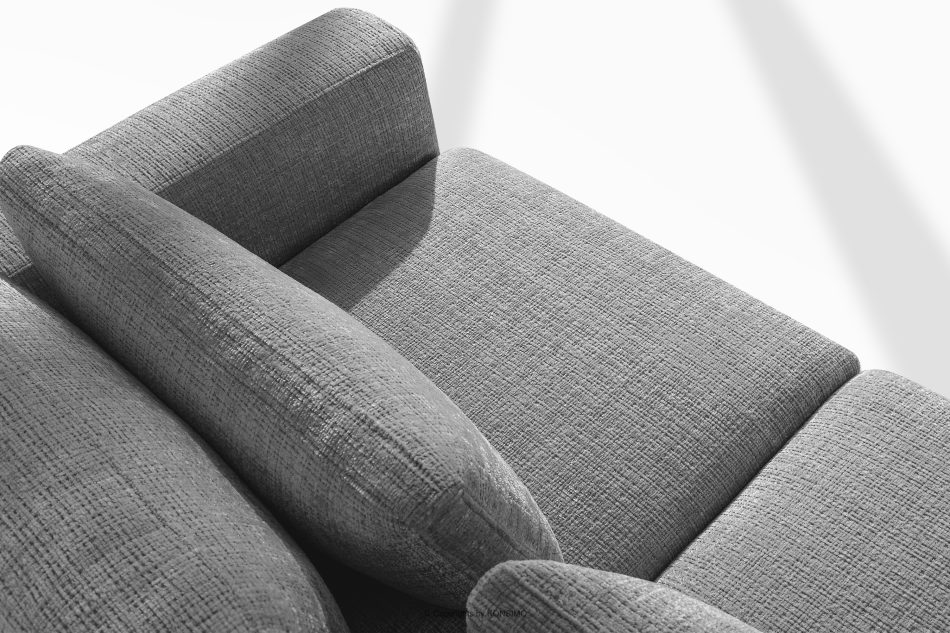 VERUS Veľká pohodlná rohová pohovka do obývacej izby šenilová látka ľavostranná tmavo sivá tmavo šedá - obrázok 6