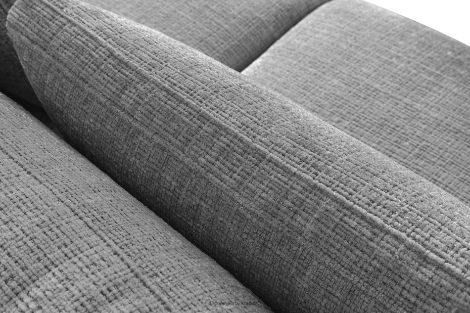 VERUS Veľká pohodlná rohová pohovka do obývacej izby šenilová látka ľavostranná tmavo sivá tmavo šedá - obrázok 7