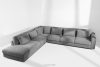 VERUS Veľká pohodlná rohová pohovka do obývacej izby šenilová látka ľavostranná tmavo sivá tmavo šedá - obrázok 19