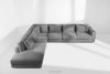 VERUS Veľká pohodlná rohová pohovka do obývacej izby šenilová látka ľavostranná tmavo sivá tmavo šedá - obrázok 20