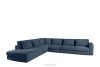 VERUS Veľká rohová pohovka do obývacej izby zšenilová tkanina ľavá tmavomodrá námornícka modrá - obrázok 1