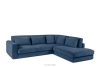 VERUS Pohodlná rohová sedačka z tkanej látky pravá strana tmavomodrá námornícka modrá - obrázok 1