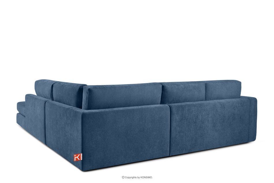 VERUS Pohodlná rohová sedačka z tkanej látky pravá strana tmavomodrá námornícka modrá - obrázok 4