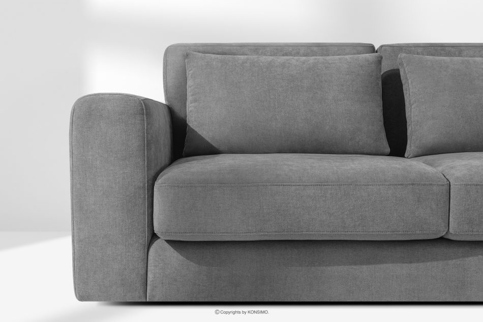 VERUS Veľká pravostranná rohová sedačka do obývacej izby z tkanej látky tmavošedá tmavo sivá - obrázok 5