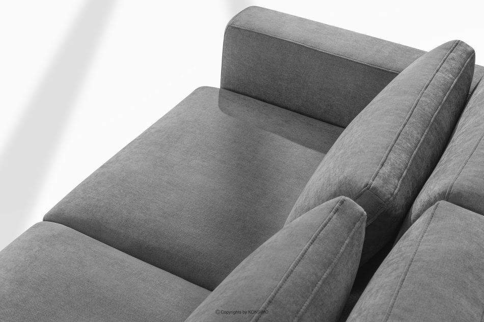 VERUS Veľká pravostranná rohová sedačka do obývacej izby z tkanej látky tmavošedá tmavo sivá - obrázok 6