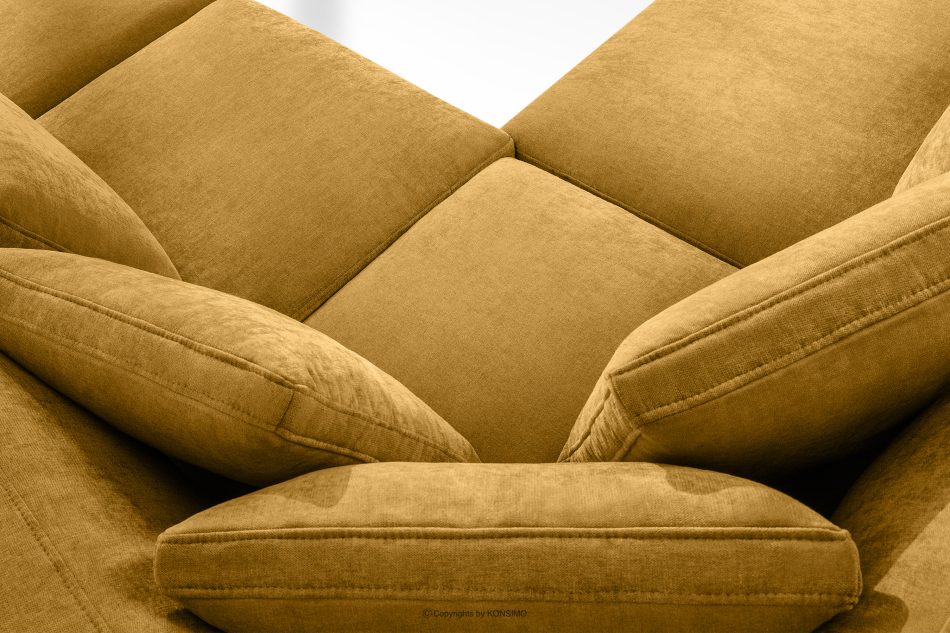 VERUS Veľká rohová sedačka z tkanej látky ľavá žltá žltá - obrázok 10