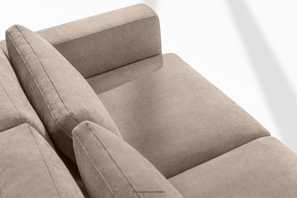 VERUS Veľká pohodlná rohová sedačka do obývacej izby tkaná látka ľavostranná béžová béžová - obrázok 6