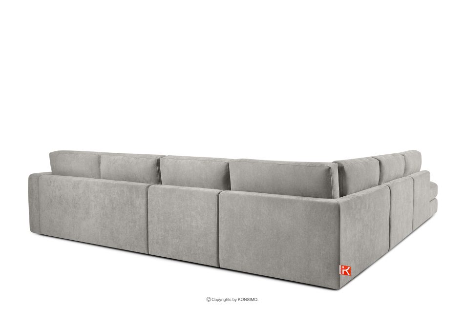 VERUS Veľká rohová pohovka do obývacej izby z tkanej látky ľavá svetlo sivá svetlo sivá - obrázok 4