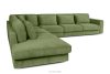 VERUS Veľká rohová pohovka do obývacej izby z tkanej látky ľavá zelená zelená - obrázok 4