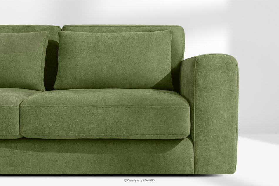 VERUS Veľká rohová pohovka do obývacej izby z tkanej látky ľavá zelená zelená - obrázok 5