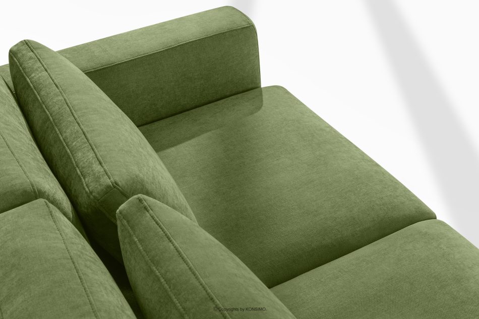 VERUS Veľká rohová pohovka do obývacej izby z tkanej látky ľavá zelená zelená - obrázok 6