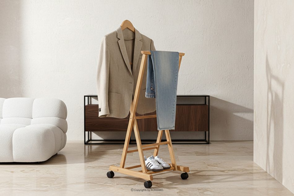 AGLAS Stojan na odevy z bukového dreva prírodná - obrázok 1