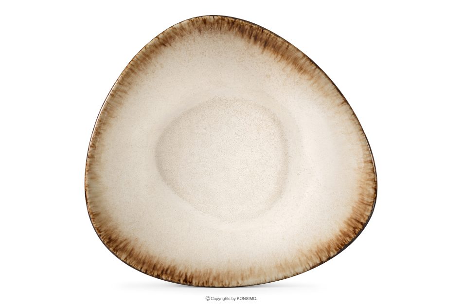 PRIMA Ručne glazovaný svetlo béžový hlboký tanier svetlo béžová - obrázok 4