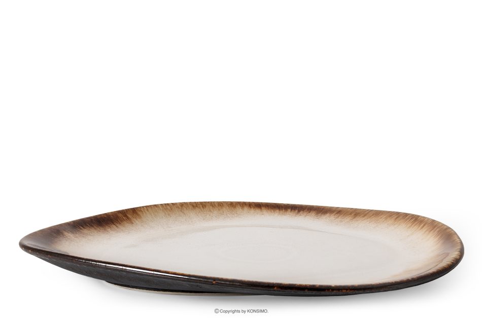 PRIMA Plochý servírovací tanier ručne glazovaný svetlo béžový svetlo béžová - obrázok 0