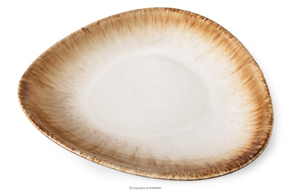 PRIMA Hlboký servírovací tanier ručne glazovaný svetlo béžový svetlo béžová - obrázok 2