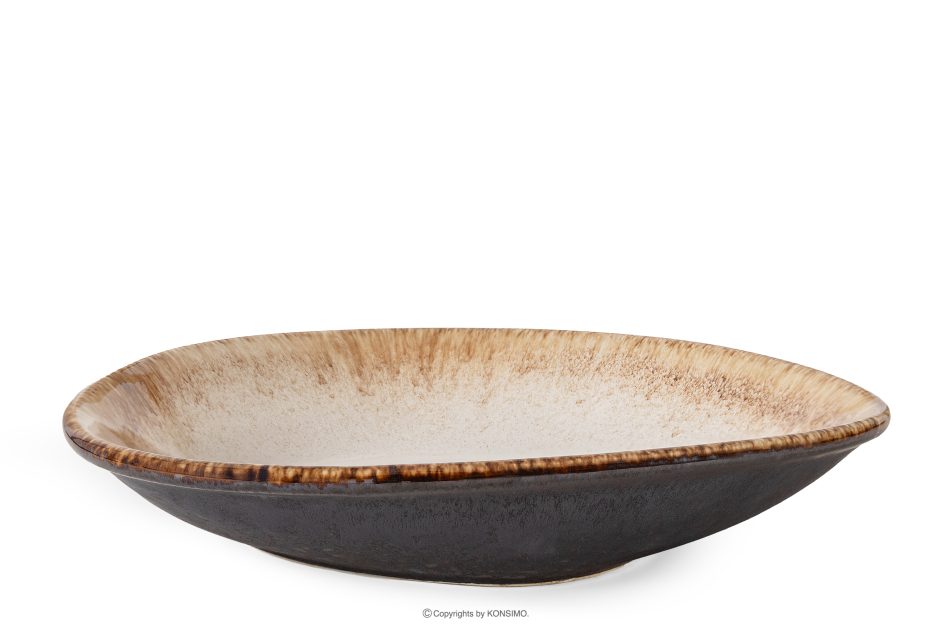 PRIMA Hlboký servírovací tanier ručne glazovaný svetlo béžový svetlo béžová - obrázok 0