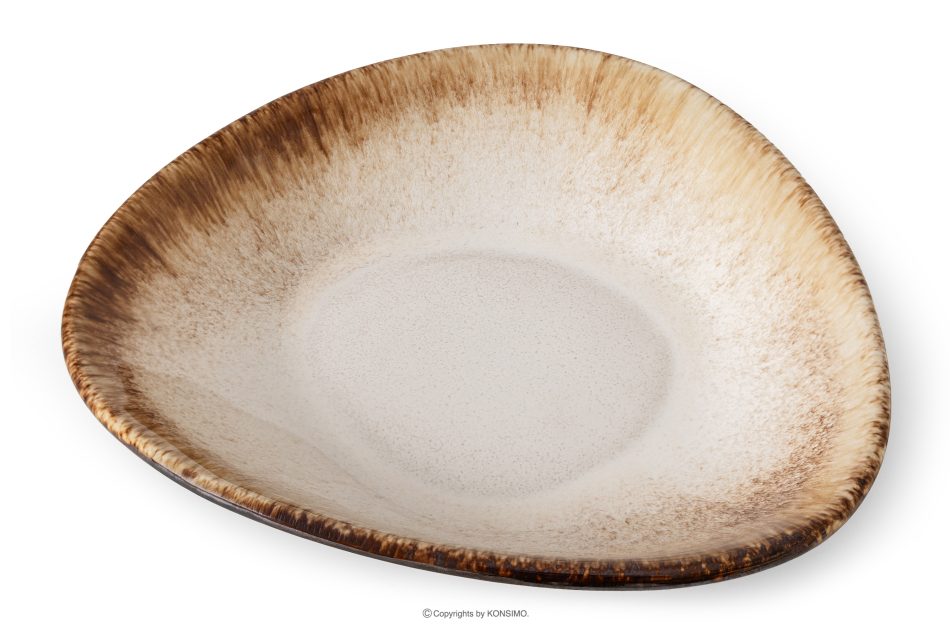 PRIMA Hlboký servírovací tanier ručne glazovaný svetlo béžový svetlo béžová - obrázok 2