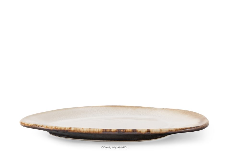 PRIMA Ručne glazovaný keramický dezertný tanier 6 ks svetlo béžová svetlo béžová - obrázok 2