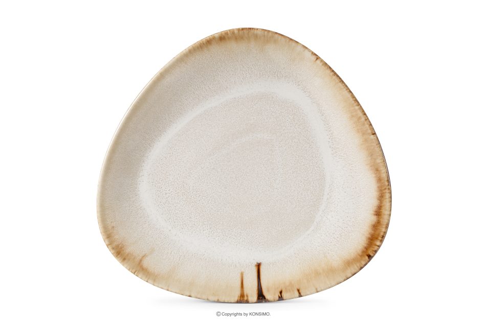 PRIMA Ručne glazovaný keramický dezertný tanier 6 ks svetlo béžová svetlo béžová - obrázok 5