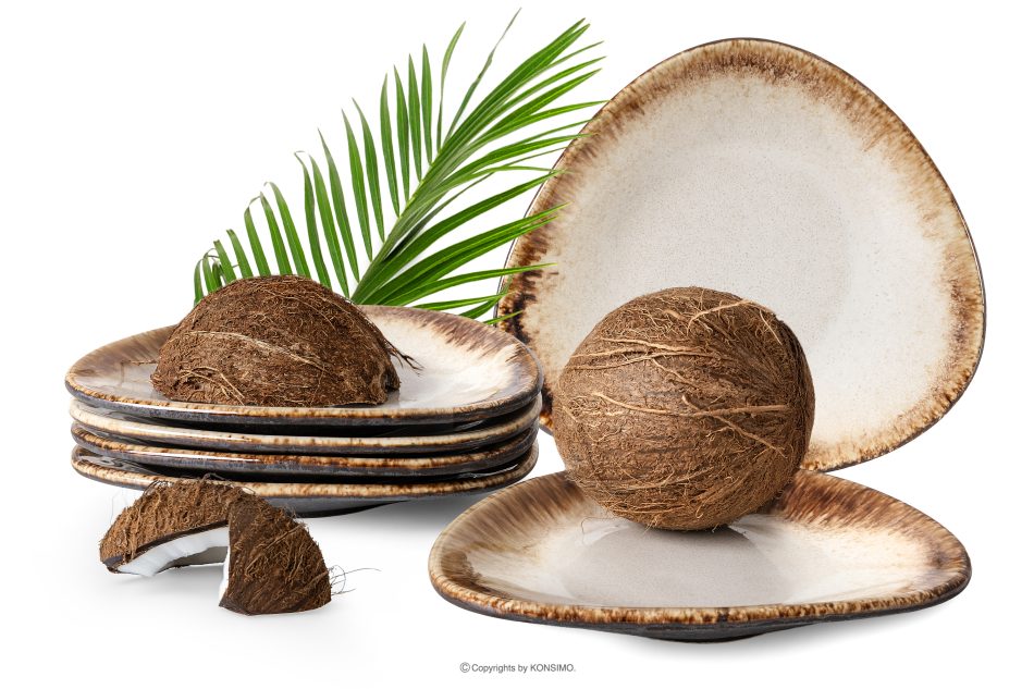 PRIMA Ručne glazovaný keramický raňajkový tanier 6 ks svetlo béžová svetlo béžová - obrázok 0