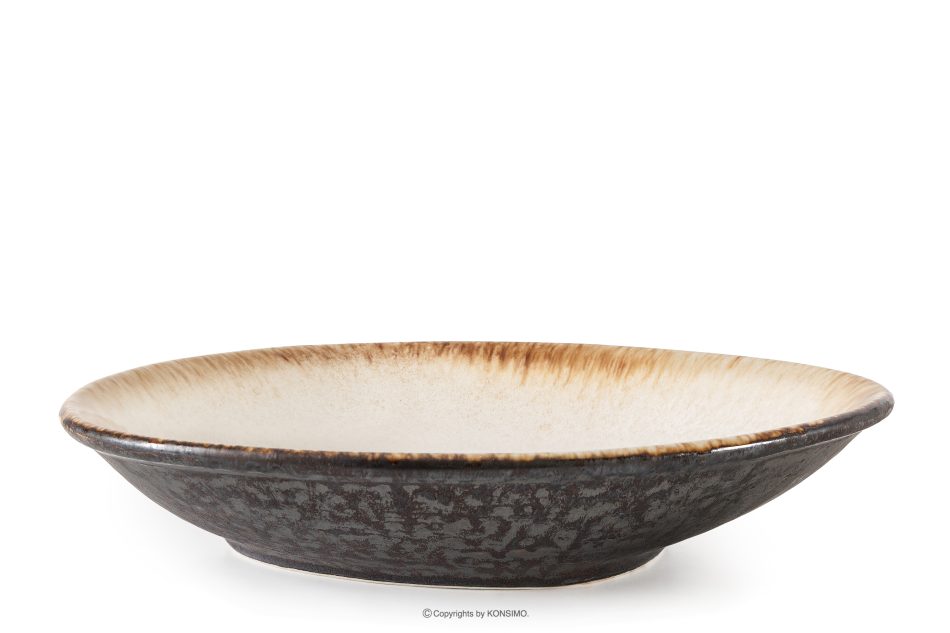 PRIMA Ručne glazovaný keramický hlboký tanier 6 ks svetlo béžová svetlo béžová - obrázok 2