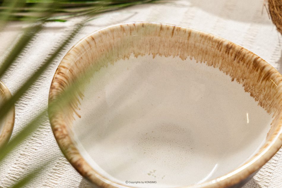 PRIMA Ručne glazovaná keramická misa 6 ks svetlo béžová svetlo béžová - obrázok 7