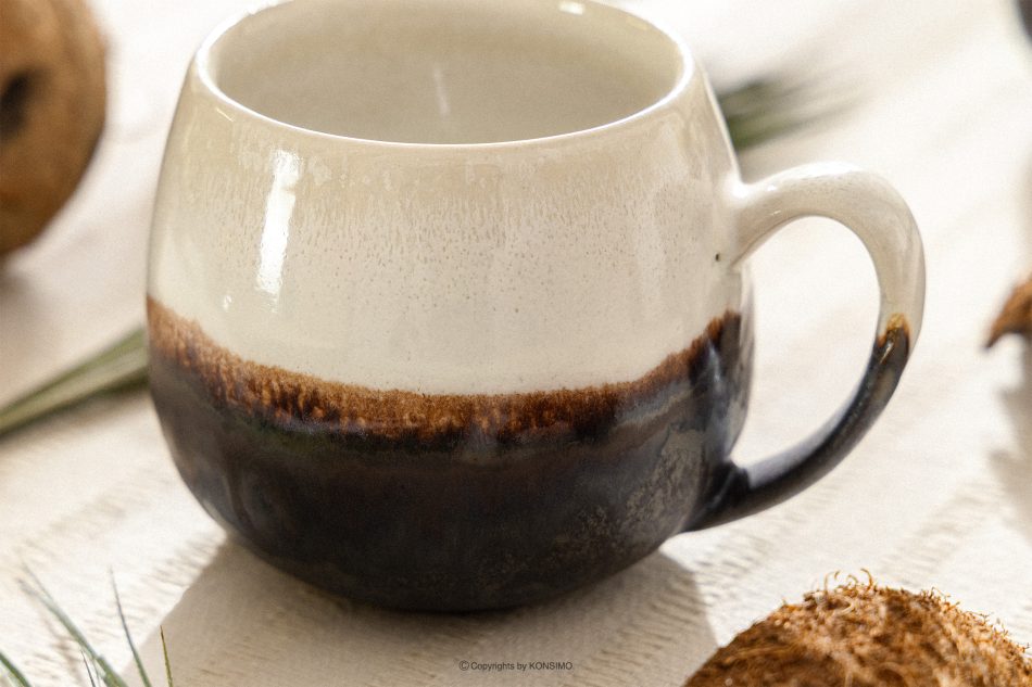 PRIMA Ručne glazovaný keramický hrnček 6 ks svetlo béžová svetlo béžová - obrázok 7