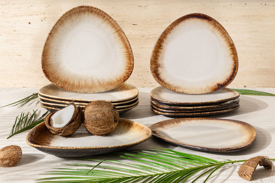 PRIMA Keramický jedálenský servis pre 6 osôb (12 ks) svetlo béžová svetlo béžová - obrázok 1