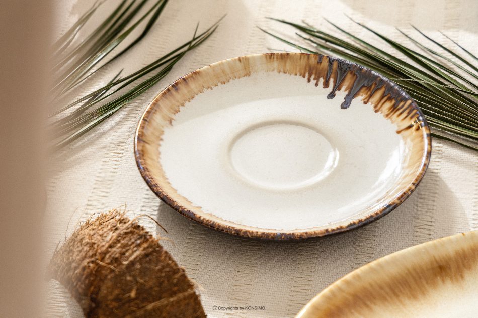 PRIMA Ručne glazovaná kávová súprava pre 6 osôb (18 ks) svetlo béžová svetlo béžová - obrázok 15