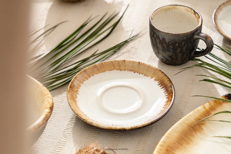 PRIMA Ručne glazovaná sada na espresso pre 6 osôb (18 ks) svetlo béžová svetlo béžová - obrázok 15