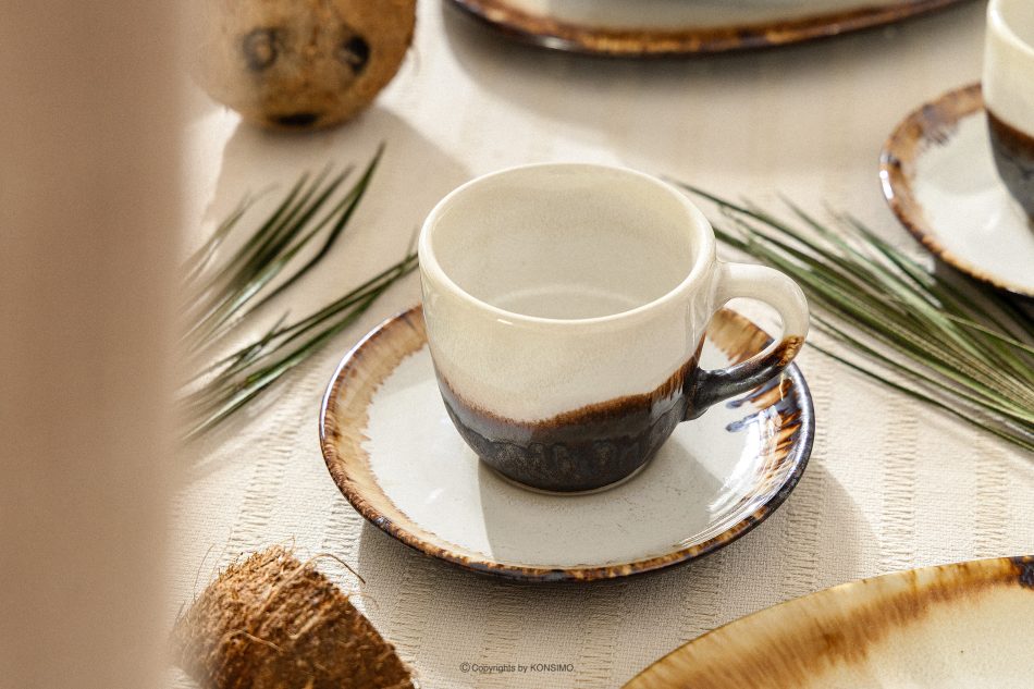 PRIMA Ručne glazovaná keramická večera a kávová súprava pre 6 osôb (30 ks) svetlo béžová svetlo béžová - obrázok 19